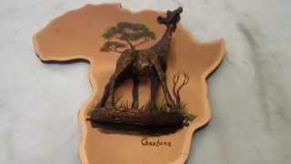 VINTAGE Gastone 3D Copper Wall Plaques Giraffe Africa Hand CRAFTED ART [upl. by Atworth403]