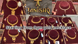 Just 9gm starts🔥Tanishq gold necklace collection designs with pricelight weight necklace tanishq [upl. by Eiclehc]