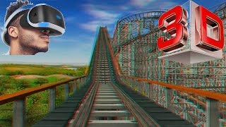 3D  RCT3  Dominator 3D anaglyph Roller Coaster RedCyan Glasses Stereo [upl. by Buchbinder]