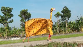 Barongan Jerapah barongan tutul barongan kodok naga dan setan merah berkumpul jalan sehat [upl. by Wemolohtrab]