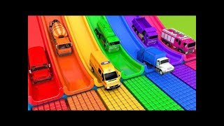 Learn Colors with 5 Street Vehicles and Assembly Fruit Wheels Flying Cars Pretend Play Toys for kids [upl. by Eneiluj]