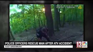 East Greenbush police officers rescue man after ATV accident [upl. by Annoled]