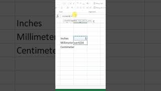 Convert Inches into Millimeters in Microsoft Excel millimeter excel shorts [upl. by Mich744]