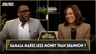 Kamala Harris Makes Less Money Than Shannon Sharpe Also Kamala And Shannon Joke About Age [upl. by Osborn]