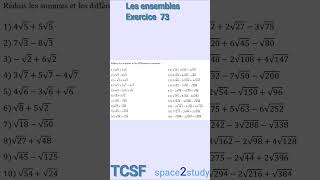 Exercice 73 Les ensembles TCSF Maths [upl. by Asilrahc941]