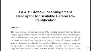 GLAD Global–Local Alignment Descriptor for Scalable Person Re Identification [upl. by Lleon]