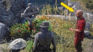 Red Dead Redemption 2  John Visits Arthurs Grave With Meditating Monk Easter Egg [upl. by Fillander]