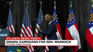 Obama campaigns for Sen Warnock [upl. by Yecac]