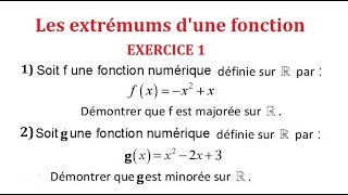 Fonction majorée fonction minorée exercice 1 [upl. by Anoiek]