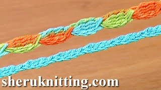 Crochet Cord Tutorial 5Treble Crochet Cluster Stitch [upl. by Nevyar]