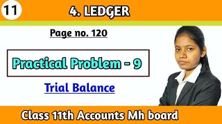 Practical problem 9 trial balance bk class 11th chapter 4 ledger hsc board [upl. by Greenland332]