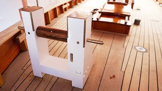 Bowsprit Step  Turning Lignum Vitae on a lathe [upl. by Nyrek]