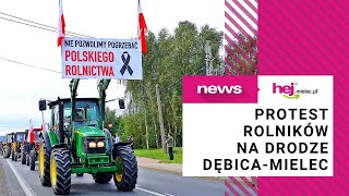 hejmielecpl TV Protest rolników na drodze DębicaMielec [upl. by Gordy]