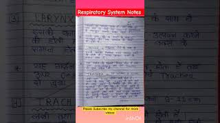 Respiratory System Notes respiratorysystemanmgnm bscnursing medical neetnursingnotesviral [upl. by Frodin]