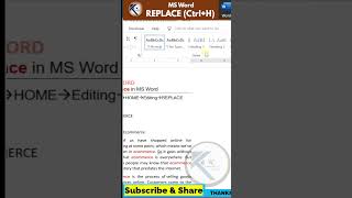 Replace text in MS Word shorts msword word microsoftword [upl. by Einned532]