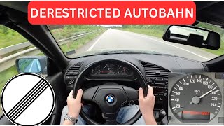 BMW E36 318i TOPSPEED on DERESTRICTED AUTOBAHN  POV  115 HP [upl. by Stoddart]