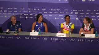 Nafissatou Thiam Threepeats at Olympic Hep Gold Medalist Press Conference [upl. by Dulsea]