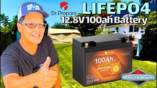 DrPrepare 100Ah 128V Mini LiFePO4 Lithium Iron Phosphate Deep Cycle Battery 10year Warranty [upl. by Ajiak677]