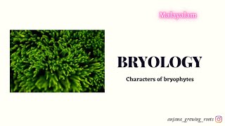 BRYOLOGY  Malayalam  Characters Of Bryophytes  Amphibians Of The plant kingdom [upl. by Hajile]