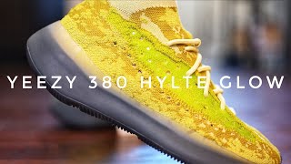 YEEZY 380 HYLTE GLOW REVIEW AND ON FEET [upl. by Reld]