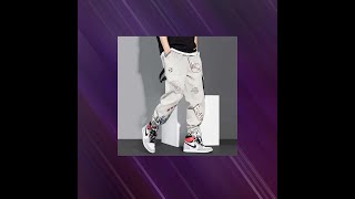 Streetwear Men Joggers Sweatpants Print Black White Cargo Pants Techwear Harem Pants Ankle length [upl. by Giraud528]