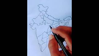 How to draw Indian map step by step 🫣shortviral upload2024 [upl. by Lednar]