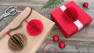 Ornament Ball Gift Wrapping  Paper Craft Ideas [upl. by Paschasia]