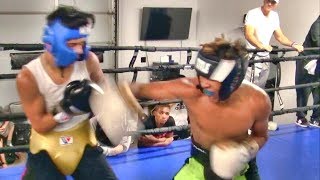 Fernando Vargas son Emiliano Vargas in sparring war at Bones Adams gym [upl. by Sldney]