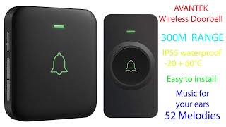 AVANTEK Waterproof Wireless Doorbell FULL REVIEW [upl. by Biegel]