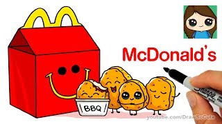 How to Draw McDonalds Happy Meal Easy  Cute Food [upl. by Ceevah]