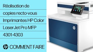 Comment faire des copies recto verso  Imprimantes HP Color LaserJet Pro MFP 43014303  HP Support [upl. by Chaudoin]