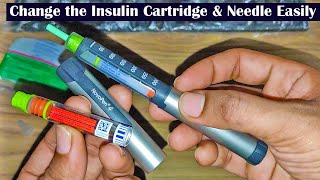 How To Change Insulin Cartridge amp Needle of NOVOPEN  Insulin Pen Cartridge Change [upl. by Tewfik]