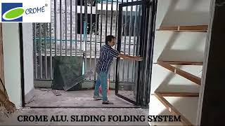 CROME ALUSLIDING FOLDING OPENING 1 SIDEbifolddoorsbifoldingdoorsbifolddoorbifoldaluminiumdoors [upl. by Euridice]