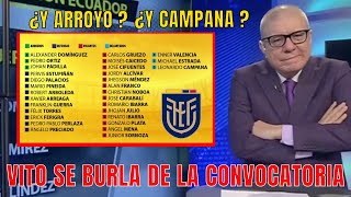 Reacción de Vito Muñoz tras conocer la Convocatoria de la Selección Ecuatoriana [upl. by Eerased899]