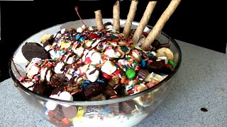 Massive Ice Cream Sundae Challenge 11000 Calories [upl. by Sidnala583]