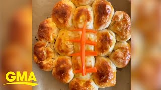 These ‘Buffalo Chicken Football Biscuits’ are perfect for game day l GMA [upl. by Arocet]