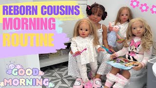 Reborn Doll ROLEPLAY Routine with FOUR Dolls 🥣🥛🪥 Morning Routine reborn roleplay dolls [upl. by Dragoon]