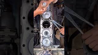 Diesel engine piston installation in shortsfeed trucking workshop virl video trending shorts [upl. by Anisor]