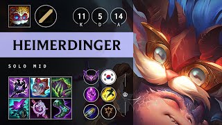 Heimerdinger Mid vs Vladimir Rampage  KR Master Patch 1416 [upl. by Anner]