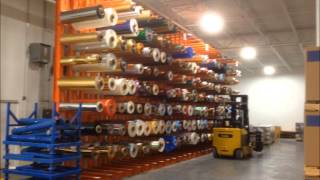 HeavyDuty Cantilever Storage Rack System Used for Storing Large Paper Rolls [upl. by Erodaeht]