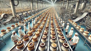 How Millions of Cakes Are Made in a Factory  Inside Cakes Factory Process [upl. by Aiduan]