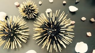 DIY  Toothpicks Craft amp Wall Decor  Modem Home Art  Simple and Easy [upl. by Ssew336]