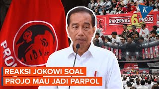 Soal Wacana Projo Jadi Partai Politik Jokowi Terserah Projo [upl. by Hairahcez]