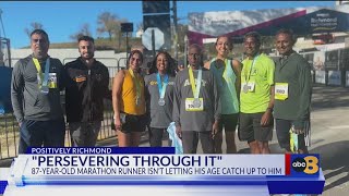 87yearold runner finishes historic Richmond Marathon [upl. by Amzu]