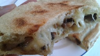 Schiacciata ai funghi in padella  pan flat bread filled with mushrooms [upl. by Llertal867]