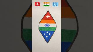 🇮🇳🇨🇭🇫🇲Flag Drawing  Independence Day Drawing Republic Flag shorts art trending [upl. by Jordison]