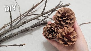 INCREDIBLY Beautiful idea with Pine cone and tree branch  Christmas home decor idea  Tips amp hacks [upl. by Ysle]