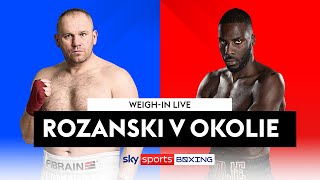 Lukasz Rozanski vs Lawrence Okolie 👊 🇵🇱  WEIGHIN LIVE [upl. by Llewkcor]