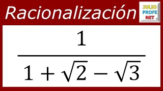 RACIONALIZACIÓN CON TRES TÉRMINOS EN EL DENOMINADOR [upl. by Atiana]