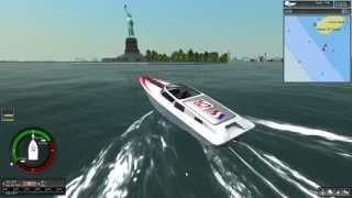 Ship Simulator Extremes Game Play Fortissimo Powerboat Crusing New York Harbor [upl. by Javier]